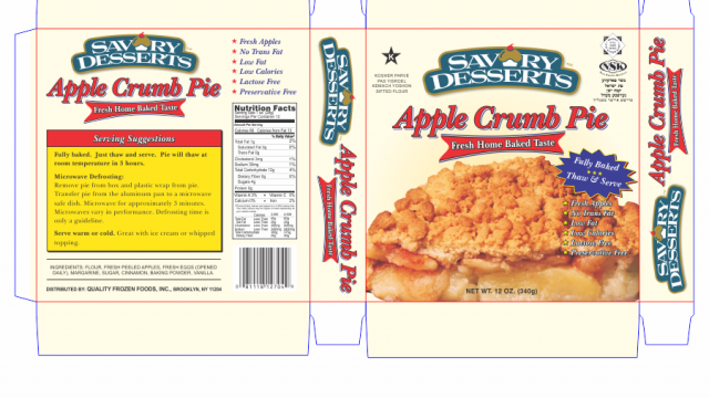 Savory Desserts Apple Crumb Pie Packaging