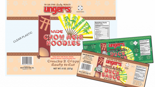 Unger's Noodle and Sauce Packaging Design