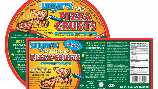 Unger's Pizza Crusts Labels Design